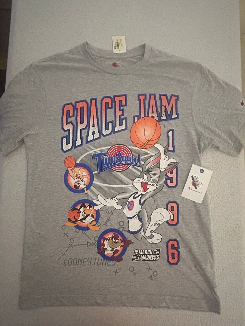 Space Jam Gray Medium Champion T-Shirt (NWT)